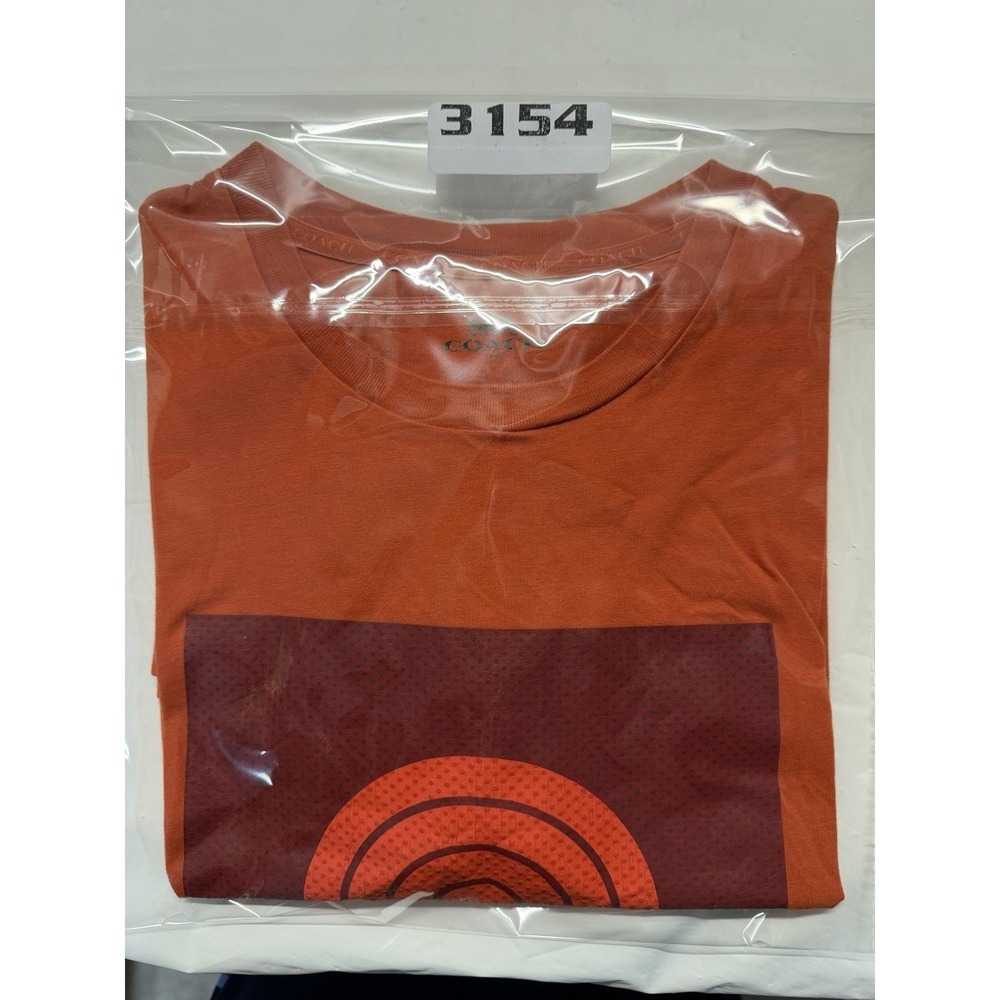 Men's Coach Graphic Short Sleeve T-Shirt Orange Size Large - Picture 7 of 7